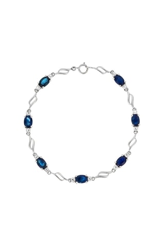 Bracciale - Oro bianco, topazi e zaffiri