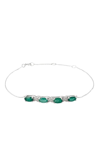 Bracciale Lila - Oro bianco, diamanti naturali e smeraldi