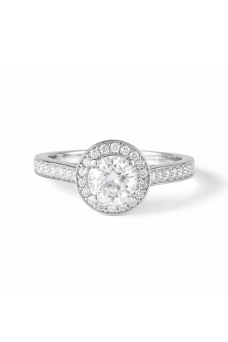 Anello Isis - Oro bianco, diamanti e topazio