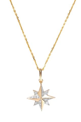 Ciondolo Stellina - Oro giallo, oro bianco e diamanti