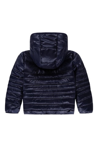 Doudoune à capuche - Bleu marine - Blanc et bleu