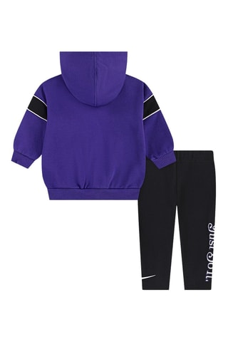 Sweat à capuche et legging - Blanc, noir et violet