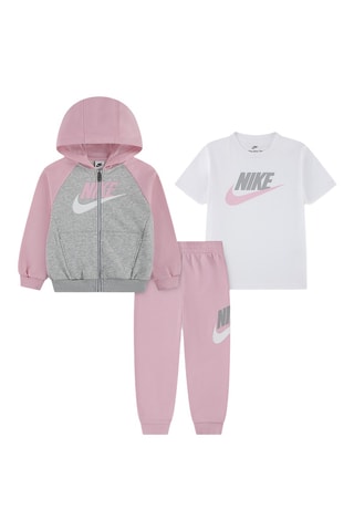 Ensemble sweat à capuche, t-shirt et pantalon - Rose