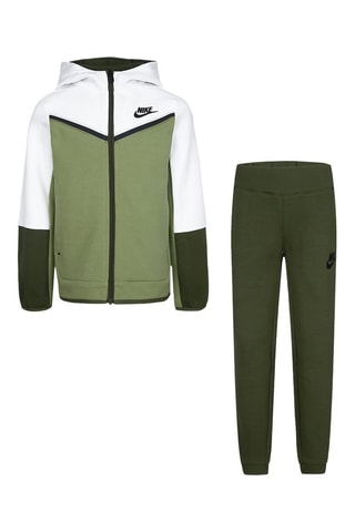 Sweat à capuche et jogging polaire - Nike - Blanc, noir et vert