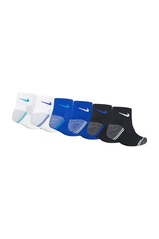 6 paires de socquettes - Blanc, bleu et noir