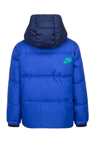 Doudoune à capuche - Bleu et vert - Bleu et vert