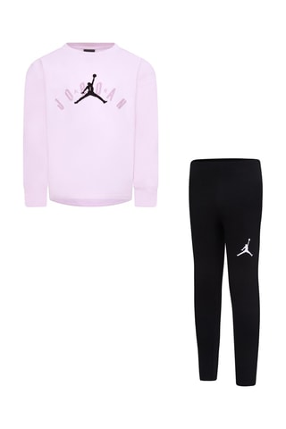 Sweat et legging Mauve pâle et noir - Jordan - Rose