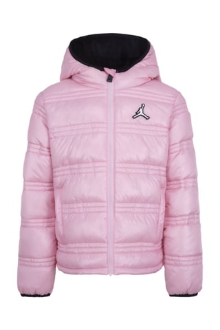 Doudoune à capuche - Blanc, noir et rose
