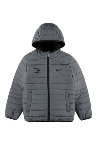 Doudoune à capuche - Kaki - Gris et noir