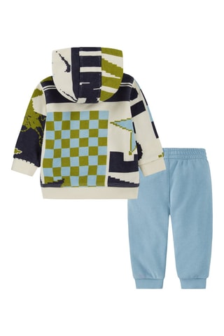 Sweat à capuche et pantalon - Blanc, bleu et vert