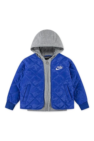 Veste trompe-l'œil polaire à capuche - Bleu électrique - Bleu