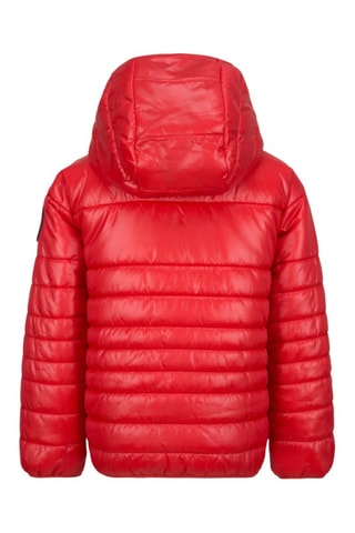 Doudoune à capuche - Blanc et rouge
