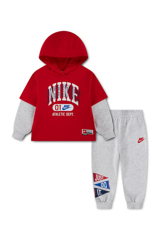 Sweat à capuche trompe-l’œil et pantalon polaires - Gris