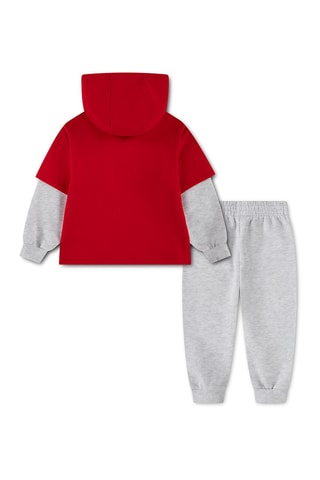 Sweat à capuche trompe-l’œil et pantalon polaires - Gris