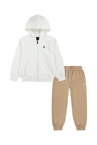 Sweat à capuche et pantalon - Noir et rouge - Beige