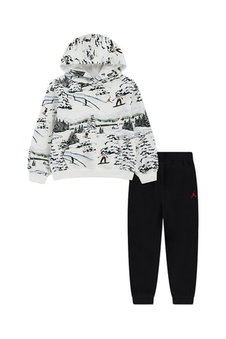 Sweat à capuche et pantalon - Blanc et noir - Blanc