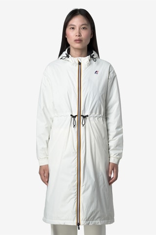 Veste longue à capuche Delia Warm - Blanc