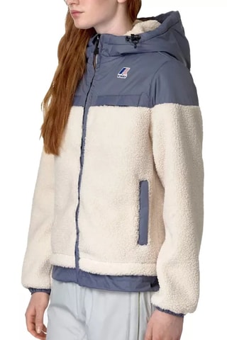 Veste à capuche - Beige et bleu