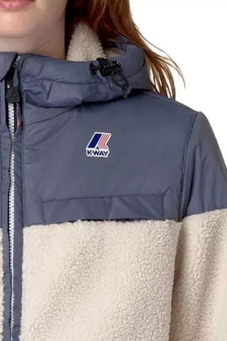 Veste à capuche - Beige et bleu