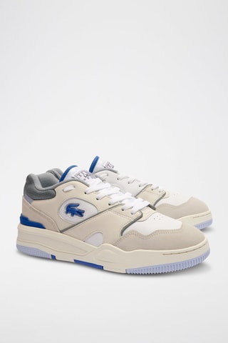 Baskets en cuir Lineshot - Blanc et bleu roi