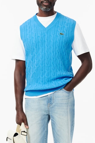 Pull sans manches en laine - Turquoise