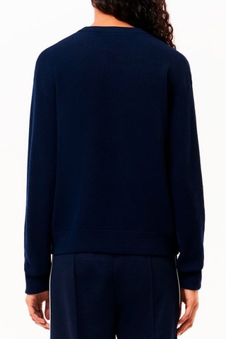 Pull en laine relaxed fit - Bleu marine