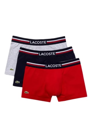 3 boxers - Bleu marine, gris chiné et rouge
