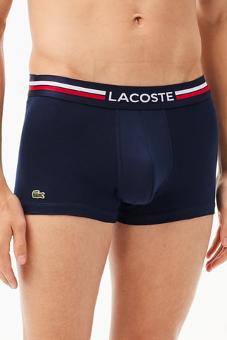 3 boxers - Bleu marine, gris chiné et rouge