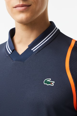 Polo slim fit ultra-dry Lacoste Tennis x Daniil Medvedev - Bleu marine