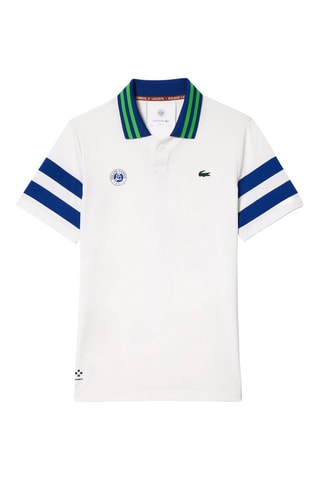 Polo slim Lacoste x Daniil Medvedev - Blanc et bleu marine
