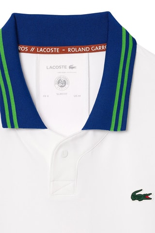 Polo slim Lacoste x Daniil Medvedev - Blanc et bleu marine