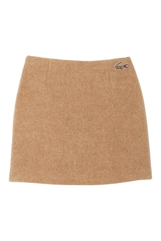 Jupe droite en laine vierge - Beige
