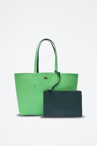 Cabas réversible et pochette  Anna- Vert clair et bleu marine