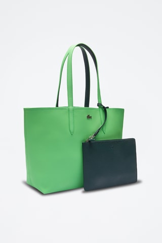 Cabas réversible et pochette  Anna- Vert clair et bleu marine