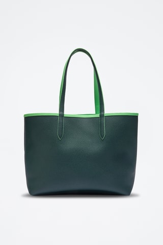 Cabas réversible et pochette  Anna- Vert clair et bleu marine
