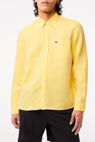 Chemise en lin regular fit - Jaune