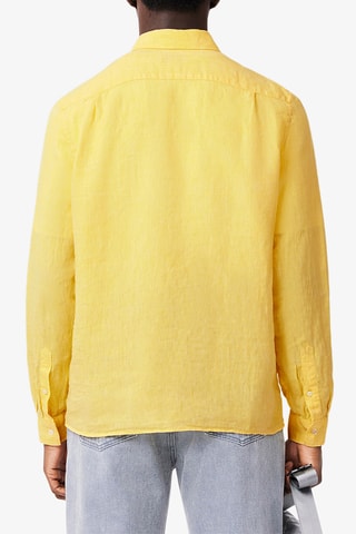 Chemise en lin regular fit - Jaune