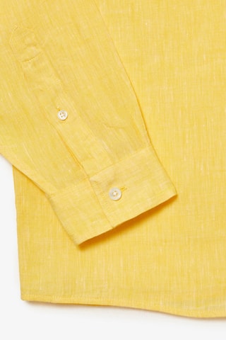 Chemise en lin regular fit - Jaune