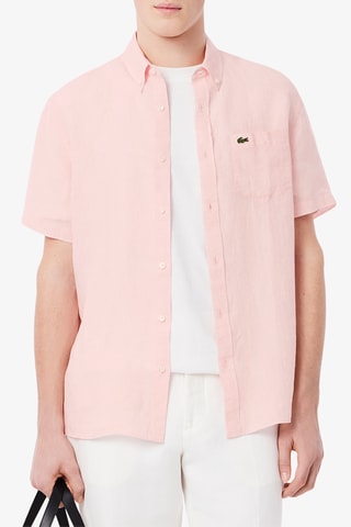 Chemise en lin regular fit - Rose