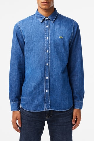 Surchemise en jean regular fit - Bleu électrique chiné