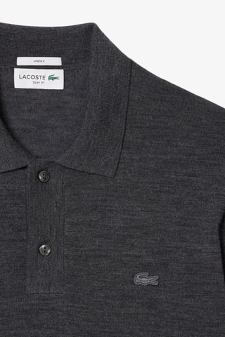 Polo slim en laine - Anthracite chiné