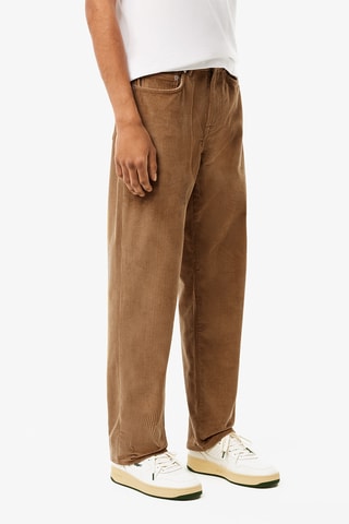 Pantalon en velours straight fit - Marron