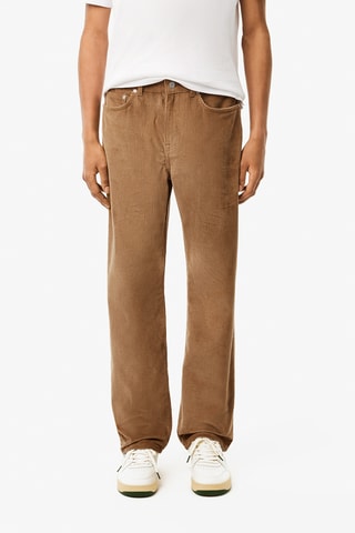 Pantalon en velours straight fit - Marron