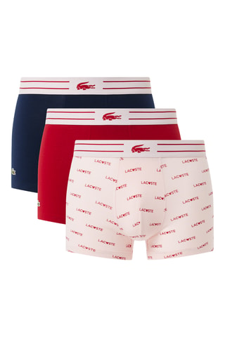 3 boxers - Bleu marine et rouge