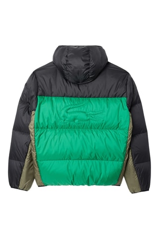 Doudoune à capuche - Noir et vert fluo