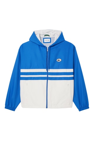 Coupe-vent à capuche - Bleu cobalt et blanc