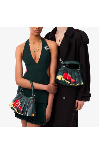 Sac à main en cuir de mouton - Vert foncé