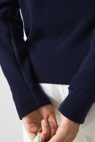 Pull en laine relaxed fit - Bleu marine