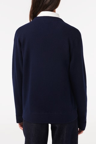 Gilet en laine relaxed fit - Bleu marine