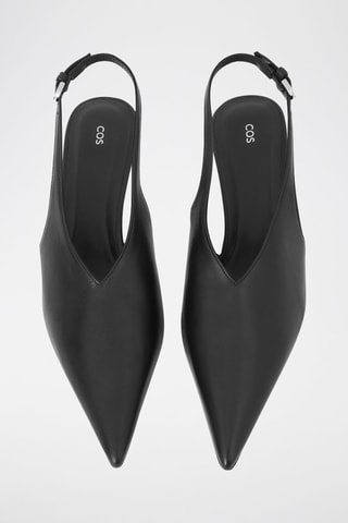 Décolleté in pelle - Nero